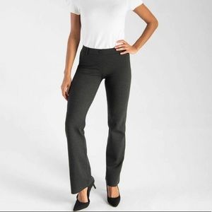 Betabrand Dress Pants Womens M Petite Charcoal Flat Front Ponte Boot Cut…